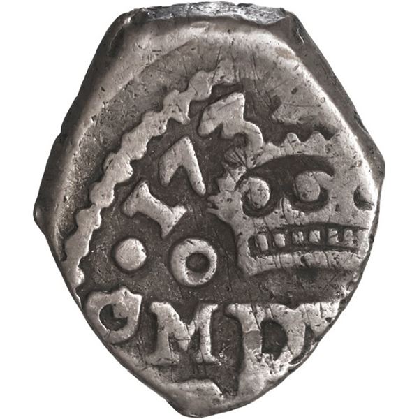 MEXICO, Mexico City, cob ½ real, 1732 F, ex-Hubbard.