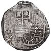 Image 1 : BOLIVIA, Potosí, cob 8 reales, 1627 T, quadrants of cross transposed, "hunched over" lions, rare.