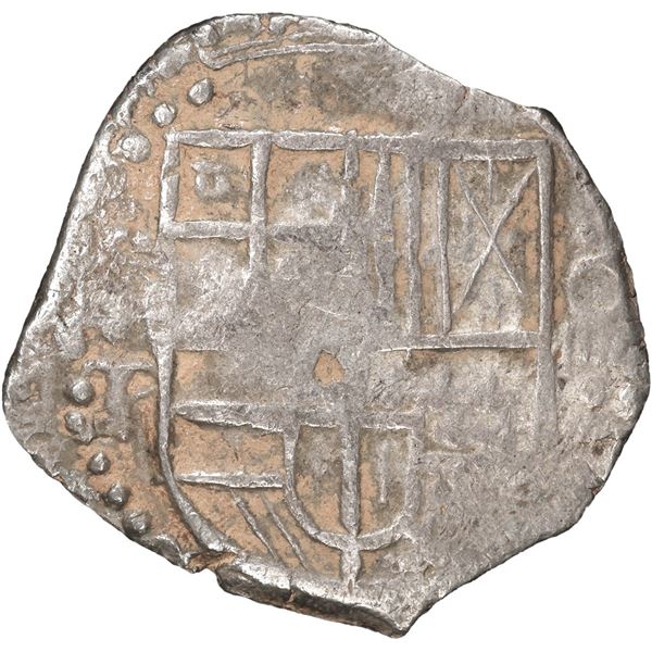 BOLIVIA, Potosí, cob 4 reales, Philip IV, assayer T/P (1628-9), quadrants of cross transposed ("hunc