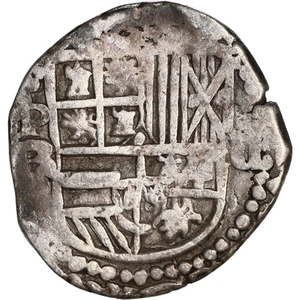 BOLIVIA, Potosí, cob 2 reales, Philip III, assayer R (curved leg).