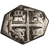 Image 2 : BOLIVIA, Potosí, cob 4 reales, 1696 VR, cut down for circulation in North Africa (Barbary).