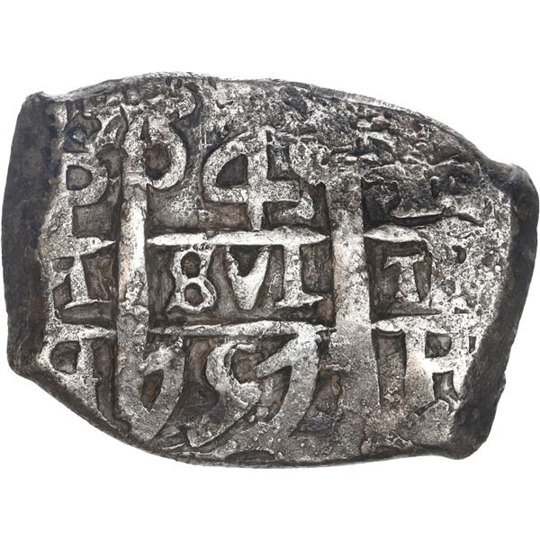 BOLIVIA, Potosí, cob 4 reales, 1757 q, ex-Ponte.