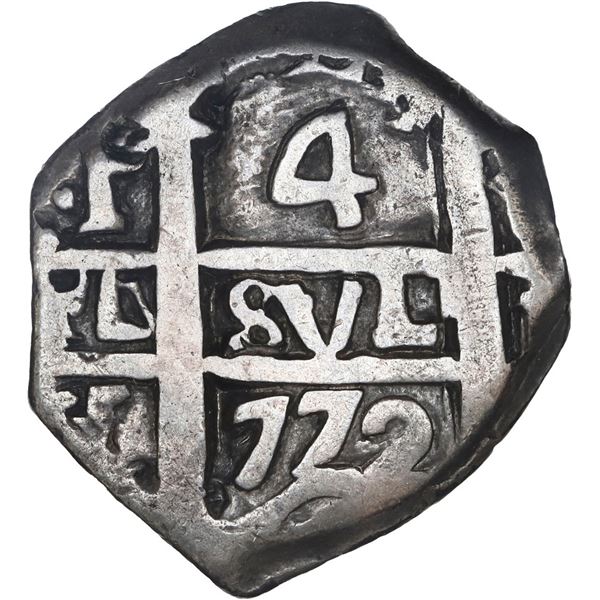 BOLIVIA, Potosí, cob 4 reales, 1772 V-Y-V, ex-Ponte.