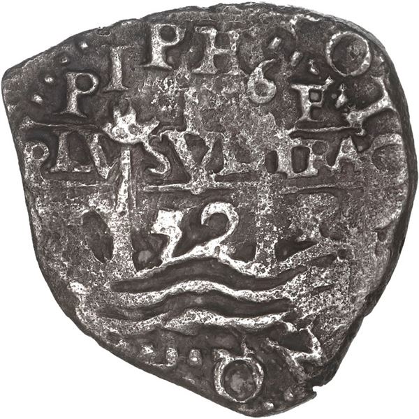 BOLIVIA, Potosí, cob 1 real, 1652 E, post-transitional, 1-PH-6 at top, ex-Ponte.