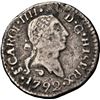 Image 1 : CHILE, Santiago, bust ¼ real, Charles IV (bust of Charles III), 1792, NGC VF details / environmental
