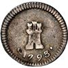 Image 1 : CHILE, Santiago, ¼ real, 1793, NGC VF details / bent (Val y Mexía Collection Label).