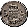 Image 1 : CHILE, Santiago, ¼ real, 1814, NGC AU 53 (Val y Mexía Collection Label).