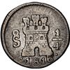 Image 1 : CHILE, Santiago, ¼ real, 1816, recut 6 in date, NGC VF details / rim filing (Val y Mexía Collection 