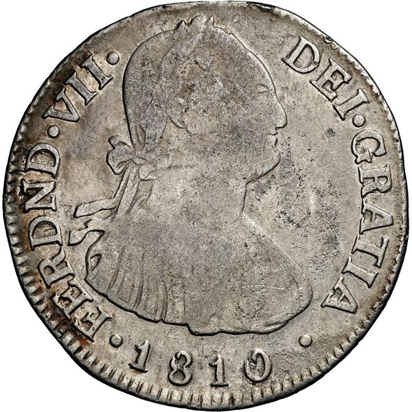 COLOMBIA, Popayán, bust 2 reales, Ferdinand VII (bust of Charles IV), 1810 JF, NGC F details / clean