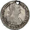 Image 1 : COLOMBIA, Bogotá, bust 1 real, Charles IV, 1797 JJ, NGC VF details / holed, ex-Becerra.