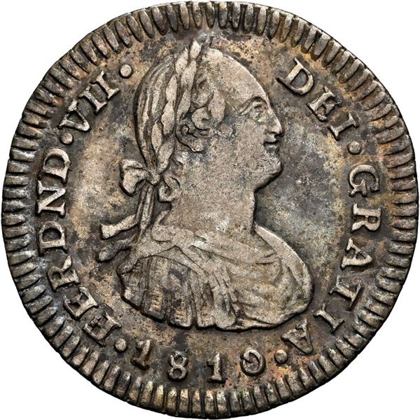 COLOMBIA, Popayán, bust 1 real, Ferdinand VII, 1810 JF, NGC VF 30, ex-Becerra.