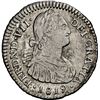 Image 1 : COLOMBIA, Bogotá, bust 1 real, Ferdinand VII (bust of Charles IV), 1819 FJ, NGC XF details / harshly