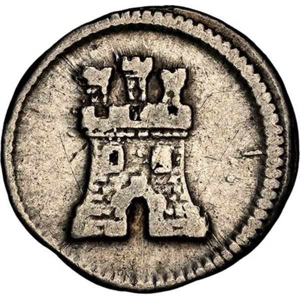 COLOMBIA, Bogotá, ¼ real, Charles III or IV, no date or mintmark or assayer (anepigraphic issue), bu