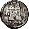 Image 1 : COLOMBIA, Bogotá, ¼ real, 1805, NGC VF details / tooled, ex-Becerra.