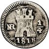 Image 1 : COLOMBIA, Bogotá, ¼ real, 1818, NGC VG details / tooled, ex-Becerra.