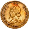 Image 1 : COLOMBIA, Bogotá, gold 1 escudo, 1825 JF, ex-JEAS.