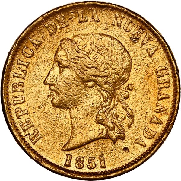 COLOMBIA, Bogotá, gold (16 pesos), 1851, ex-Eldorado, ex-JEAS.