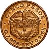 Image 2 : COLOMBIA, Bogotá, gold 5 pesos, 1919, mintmark B to right, ex-JEAS.
