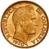 Image 1 : COLOMBIA, Medellín, gold 5 pesos, 1920, 20/20 in date, mintmark A to right, ex-JEAS.