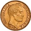 Image 1 : COLOMBIA, Bogotá, gold 5 pesos, 1922, mintmark high B on flag, ex-JEAS.