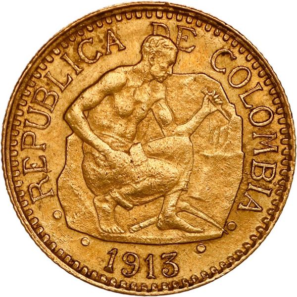 COLOMBIA, Medellín, gold 2½ pesos, 1913, ex-JEAS.