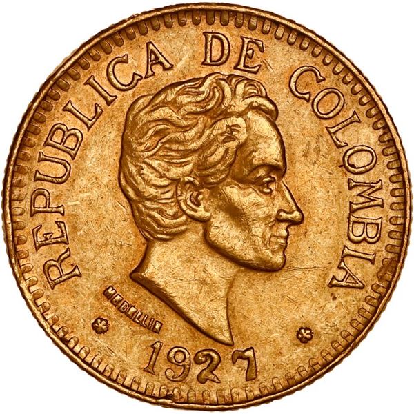 COLOMBIA, Medellín, gold 2½ pesos, 1927, ex-JEAS.
