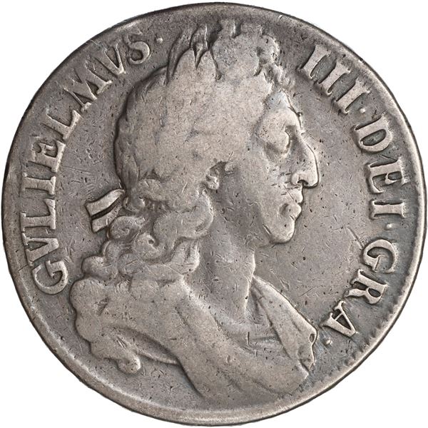 GREAT BRITAIN, London, crown, Willliam III, 1696, OCTAVO on edge.