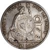 Image 1 : GUATEMALA, 1 peso, "½ real" counterstamp of 1894 on a Lima, Peru, 1 sol, 1873 LD.