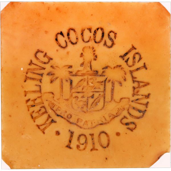 KEELING-COCOS ISLAND, J. Clunies Ross, ivorine 1 rupee, 1913, serial 1582, NGC VF 30.