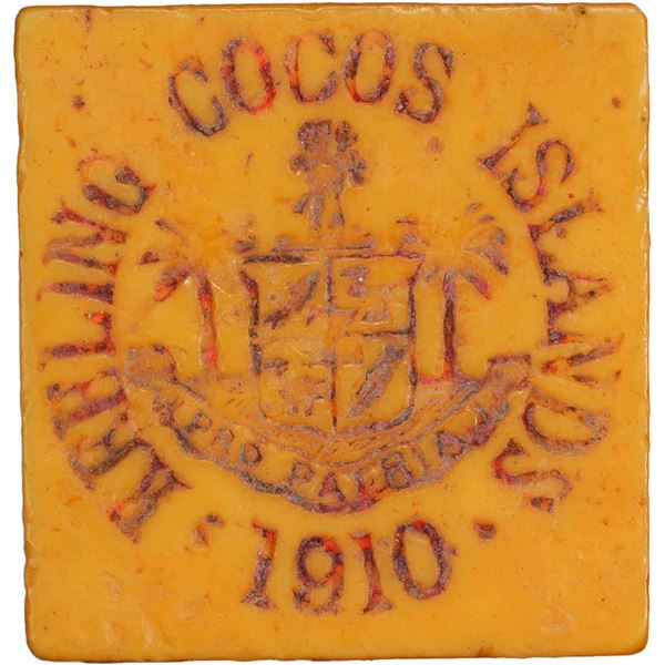 KEELING-COCOS ISLANDS, J. Clunies Ross, ivorine 25 cents, 1913, serial 1459, PCGS XF40.