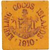 Image 1 : KEELING-COCOS ISLANDS, J. Clunies Ross, ivorine 25 cents, 1913, serial 1459, PCGS XF40.