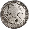 Image 1 : MEXICO, Mexico City, bust 8 reales, Charles IV, 1800 FM, with several small Asian chopmarks, ex-Bram