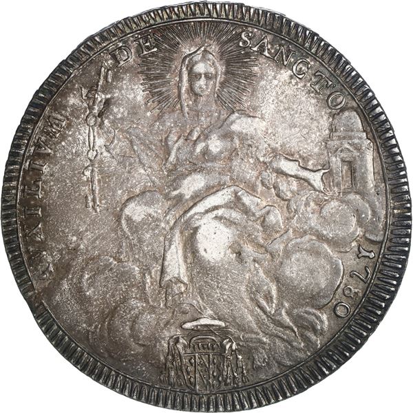 PAPAL STATES, Rome mint, 1 scudo, Pius VI, 1780, year VI, AVXILIUM variety.