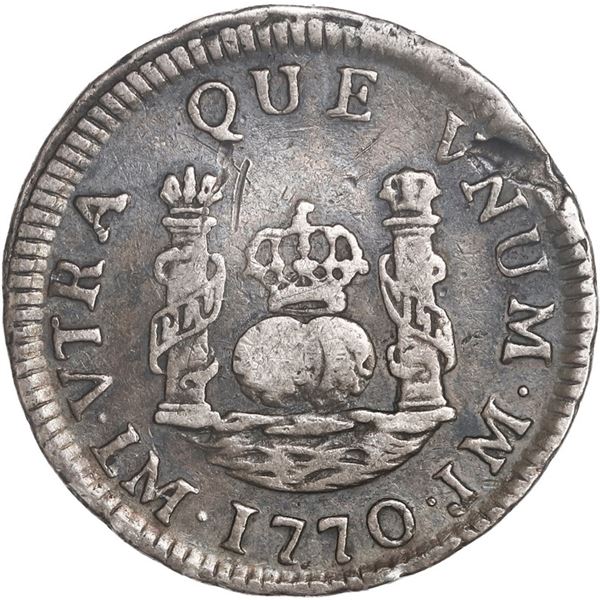 PERU, Lima, pillar 1 real, Charles III, 1770 JM, ex-O'Brien.