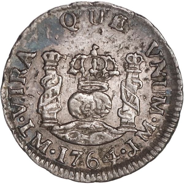 PERU, Lima, pillar ½ real, Charles III, 1764 JM, ex-O'Brien.