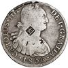 Image 1 : PERU, Lima, bust 8 reales, Charles IV, 1806 JP, with distinctive Asian chopmarks, ex-Brameld.