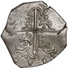 Image 2 : SPAIN, Seville, cob 4 reales, Philip II, 1593 date to right, assayer B to left not visible.