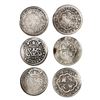 Image 2 : SPAIN, various mints, lot of six 2 reales "pistareens" of Charles III Pretender and Philip V, variou