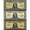 Image 1 : UNITED STATES, lot of three $10 Gold Certificates, series of 1922, Speelman-White.