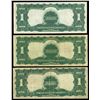 Image 2 : UNITED STATES, lot of three "black eagle" $1 Silver Certificates, series of 1899.