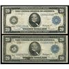Image 1 : UNITED STATES, lot of two United States $20 Federal Reserve Notes, series of 1914.