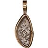 Image 1 : MEXICO, Mexico City, cob ½ real, Philip V, assayer not visible, ex-1715 Fleet, mounted in 14K gold p
