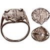 Image 1 : PERU, Lima, cob ½ real, 1740, mounted cross-side out in silver ladies' ring (size 6½).