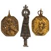 Image 1 : Lot of three small brass religious medallions, ex-Guadalupe-Tolosa (1724).