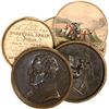 Image 1 : British bronze "picture medal" box made in 1910 containing twelve circular colored engravings by Edw