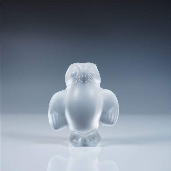 Sevres Cristal France Frosted Glass Owl Figurine
