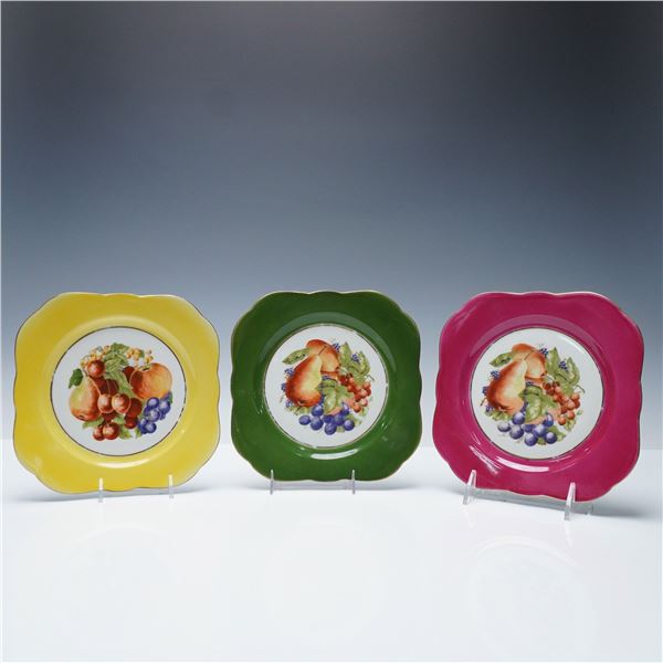 3pc M&R France Hand-Painted Fruit Motif Plates