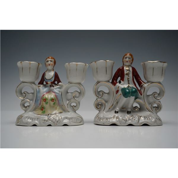 Pair of Occupied Japan Figural Candle Holders