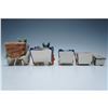 Image 3 : 5pc Porcelain Donkey Cart Planters, Made in Occupied Japan