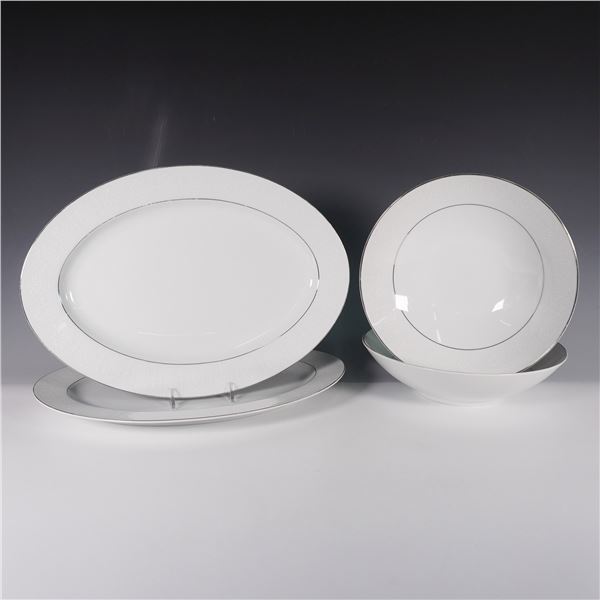 4pc Crown Empire Fine China Serving Trays and Bowls, Princess